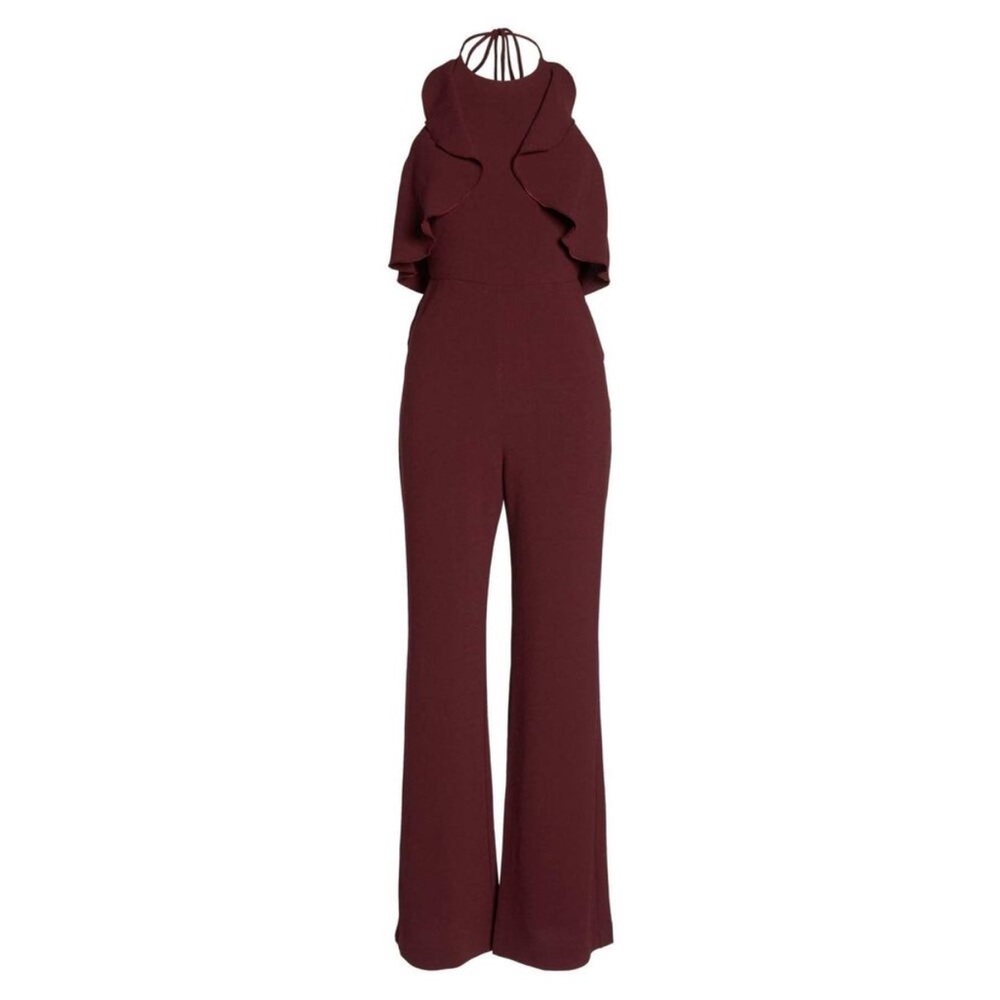 Charles Henry ruffle halter jumpsuit raisen size small